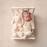 Angora Wool Knitted Baby Rabbit Hat – Newborn Bunny Outfit Prop