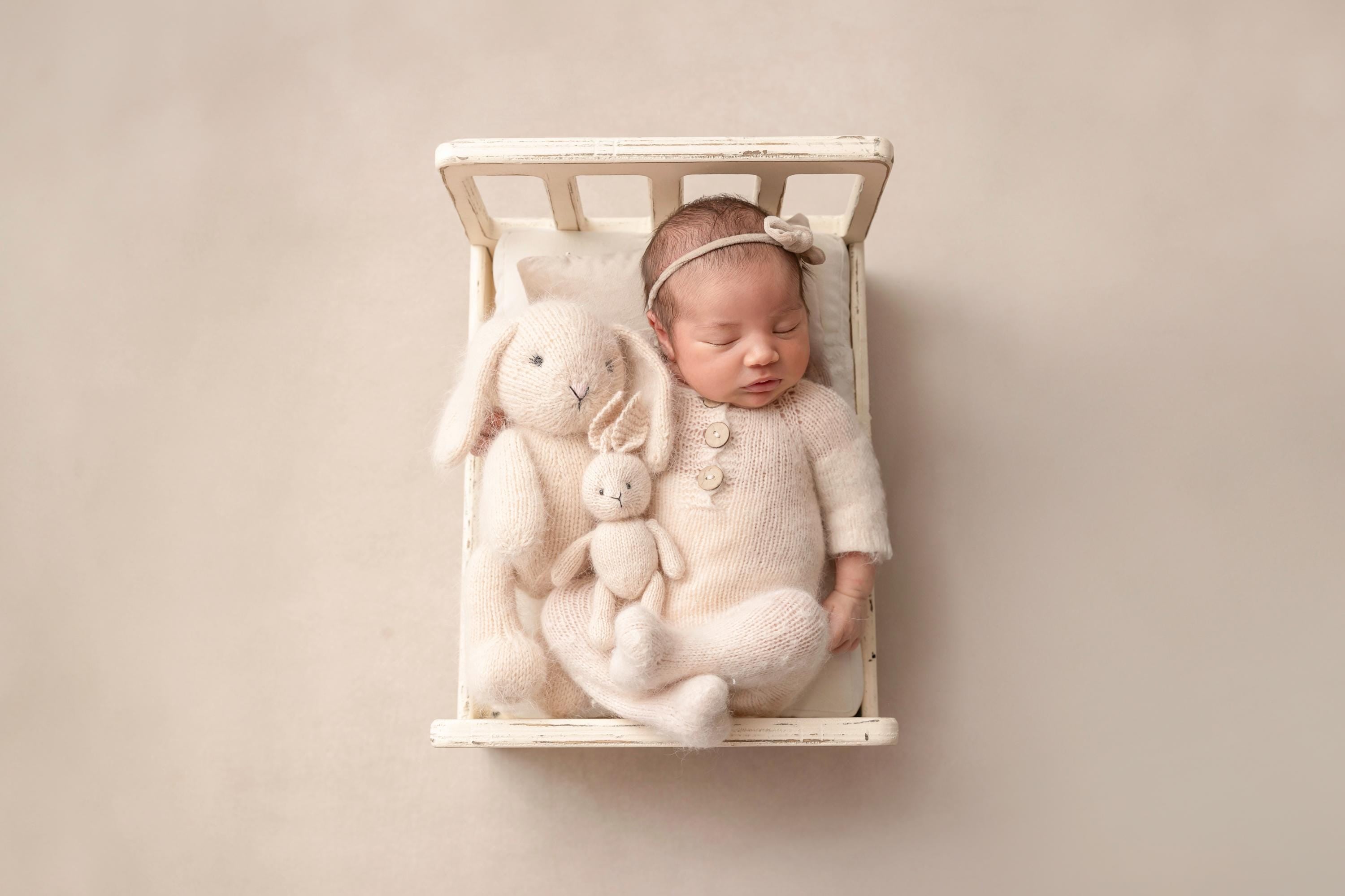 Angora Wool Knitted Baby Rabbit Hat – Newborn Bunny Outfit Prop