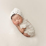Newborn Crochet Romper and Bonnet for Girl, Newborn Knitted Outfit Girl, Newborn Girl Outfit, Newborn Girl Bonnet,Newborn Photography props