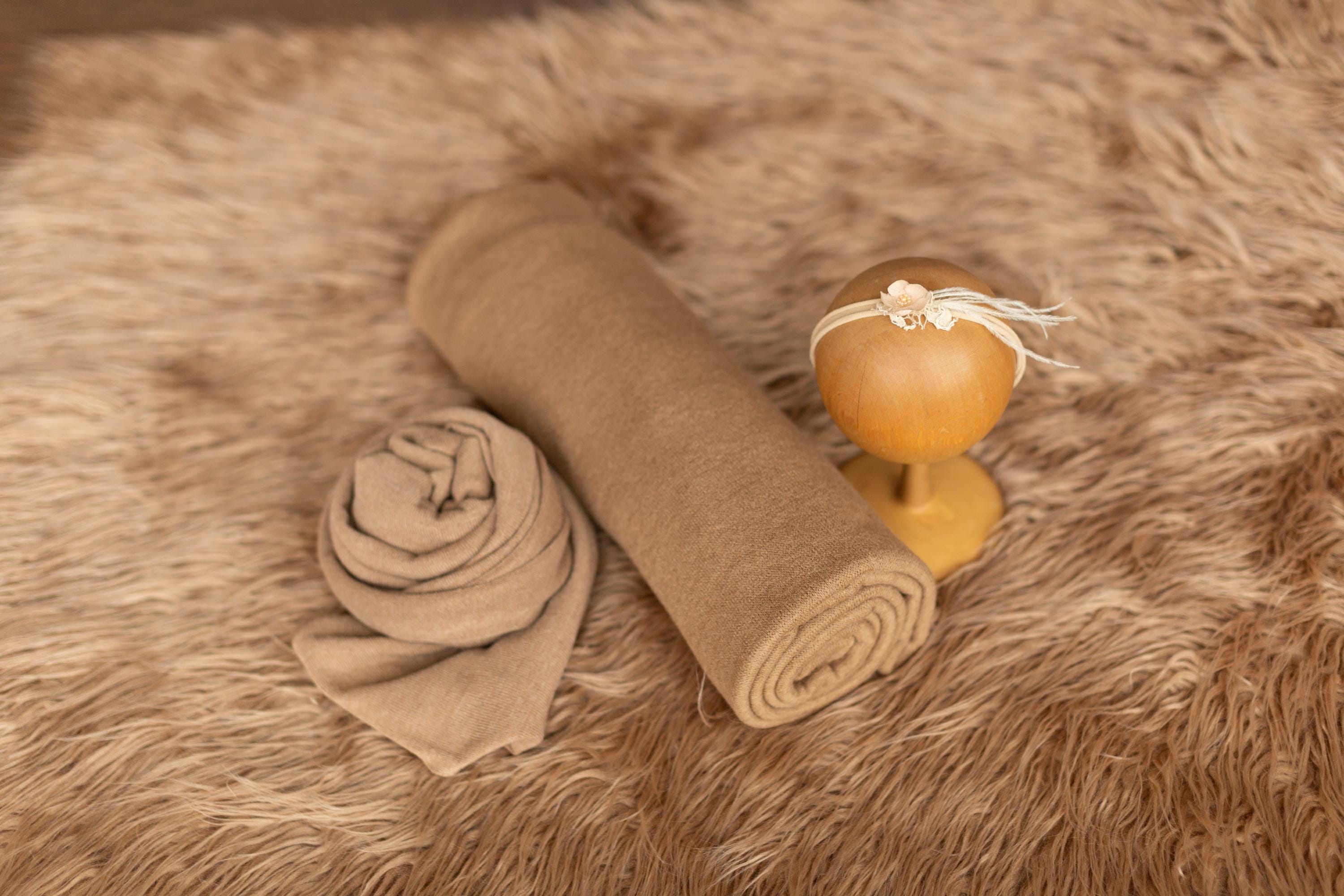 Brown Flokati Newborn Photography Props Set, Newborn Posing Fabric Backdrop, Newborn Layering Photo Props, Newborn Fabric Backdrop Props