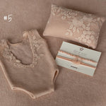 Peach Newborn Photography Props Set, Newborn Fabric Backdrop Beanbag, Natural rabbit fur, Newborn Posing Fabric, Newborn Posing Pillow