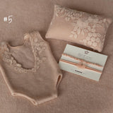Peach Newborn Photography Props Set, Newborn Fabric Backdrop Beanbag, Natural rabbit fur, Newborn Posing Fabric, Newborn Posing Pillow