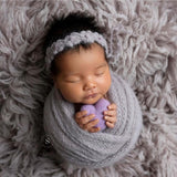 Newborn Knitted Headband for Girl, Newborn Girl Tieback, Newborn Bows Headband Knit, Knit Newborn Girl Headband, Newborn Photography Prop