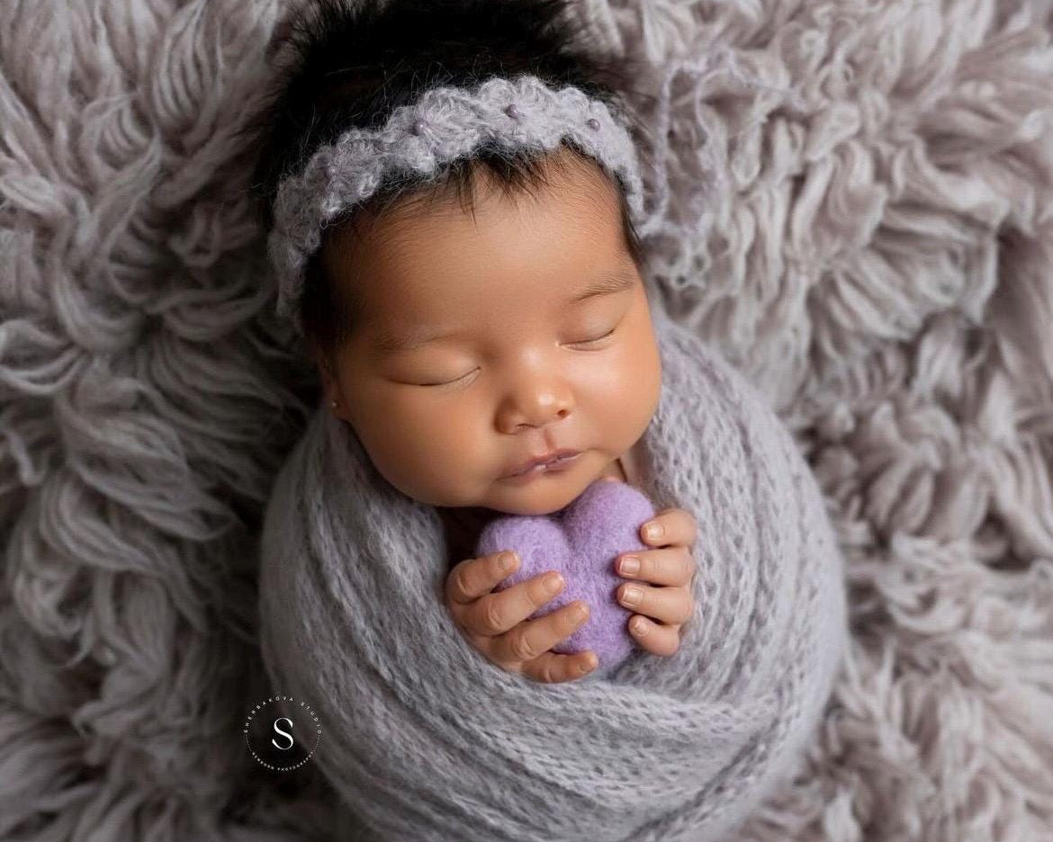 Newborn Knitted Headband for Girl, Newborn Girl Tieback, Newborn Bows Headband Knit, Knit Newborn Girl Headband, Newborn Photography Prop