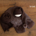 Newborn Knitted Wrap and Sleep Hat Set, Newborn Knit Sleep Hat with Pom Pom, Newborn Photography props, Newborn Wool Outfit, Newborn Fur Rug