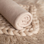 Beige Flokati Newborn Photography Props Set, Newborn Posing Fabric Backdrop, Newborn Fabric Photo Props, Newborn Merino Wool Blanket