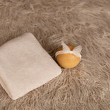 Beige Flokati Newborn Photography Props Set, Newborn Posing Fabric Backdrop, Newborn Fabric Photo Props, Newborn Merino Wool Blanket