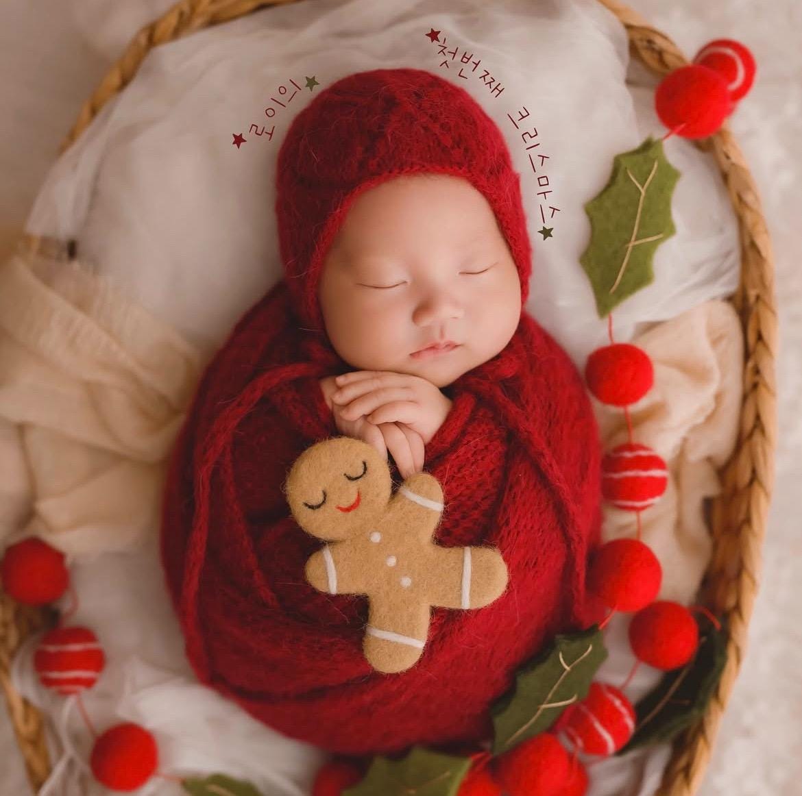 Newborn Christmas Toys, Newborn Knitted Toy, Newborn Santa Claus Toy,Newborn Snowman Felted Toy, Christmas Lollipop Toy, Gingerbread Man