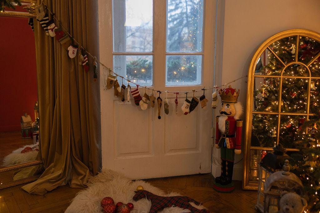 Knitted Christmas Advent Calendar for Kids, Knitted Advent Calendar Socks, 24 Knit Socks Christmas Calendar, Christmas Stockings Knitted