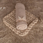 Beige Flokati Newborn Photography Props Set, Newborn Posing Fabric Backdrop, Newborn Fabric Photo Props, Newborn Merino Wool Blanket
