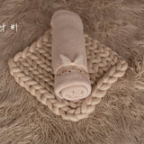Beige Flokati Newborn Photography Props Set, Newborn Posing Fabric Backdrop, Newborn Fabric Photo Props, Newborn Merino Wool Blanket