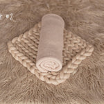 Beige Flokati Newborn Photography Props Set, Newborn Posing Fabric Backdrop, Newborn Fabric Photo Props, Newborn Merino Wool Blanket