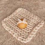 Beige Flokati Newborn Photography Props Set, Newborn Posing Fabric Backdrop, Newborn Fabric Photo Props, Newborn Merino Wool Blanket