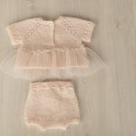 Newborn Knitted Romper for Girl with Headband, Newborn Girl Coming Home Outfit, Newborn Knitted Outfit, Newborn Girl Photo Props