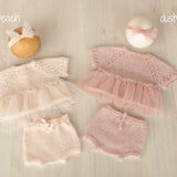 Newborn Knitted Romper for Girl with Headband, Newborn Girl Coming Home Outfit, Newborn Knitted Outfit, Newborn Girl Photo Props