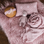 Rose Flokati Newborn Photography Props Set for Girl, Newborn Posing Fabric Wrap, Newborn Layering Photo Props, Newborn Posing Pillow Props