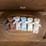 Knitted Newborn Teddy Bear and Bunny Toy for Photography, Newborn Crochet Rabbit Toy, Newborn Photography props, Easter bunny knitted toy