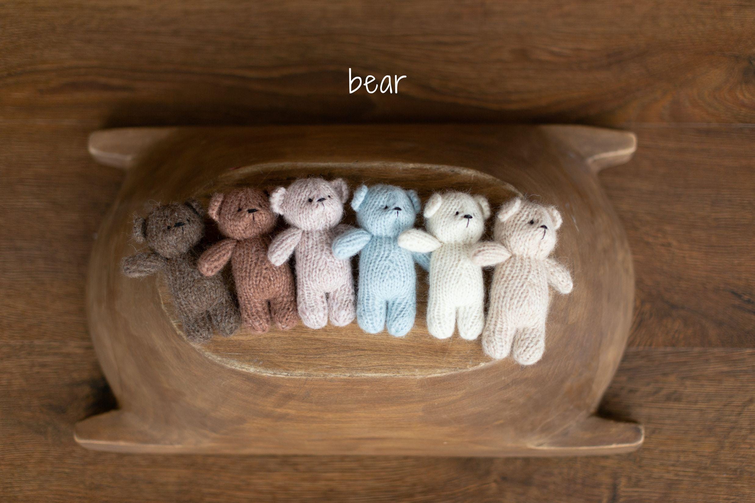 Knitted Newborn Teddy Bear and Bunny Toy for Photography, Newborn Crochet Rabbit Toy, Newborn Photography props, Easter bunny knitted toy