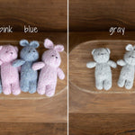 Knitted Newborn Teddy Bear and Bunny Toy for Photography, Newborn Crochet Rabbit Toy, Newborn Photography props, Easter bunny knitted toy