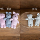 Knitted Newborn Teddy Bear and Bunny Toy for Photography, Newborn Crochet Rabbit Toy, Newborn Photography props, Easter bunny knitted toy