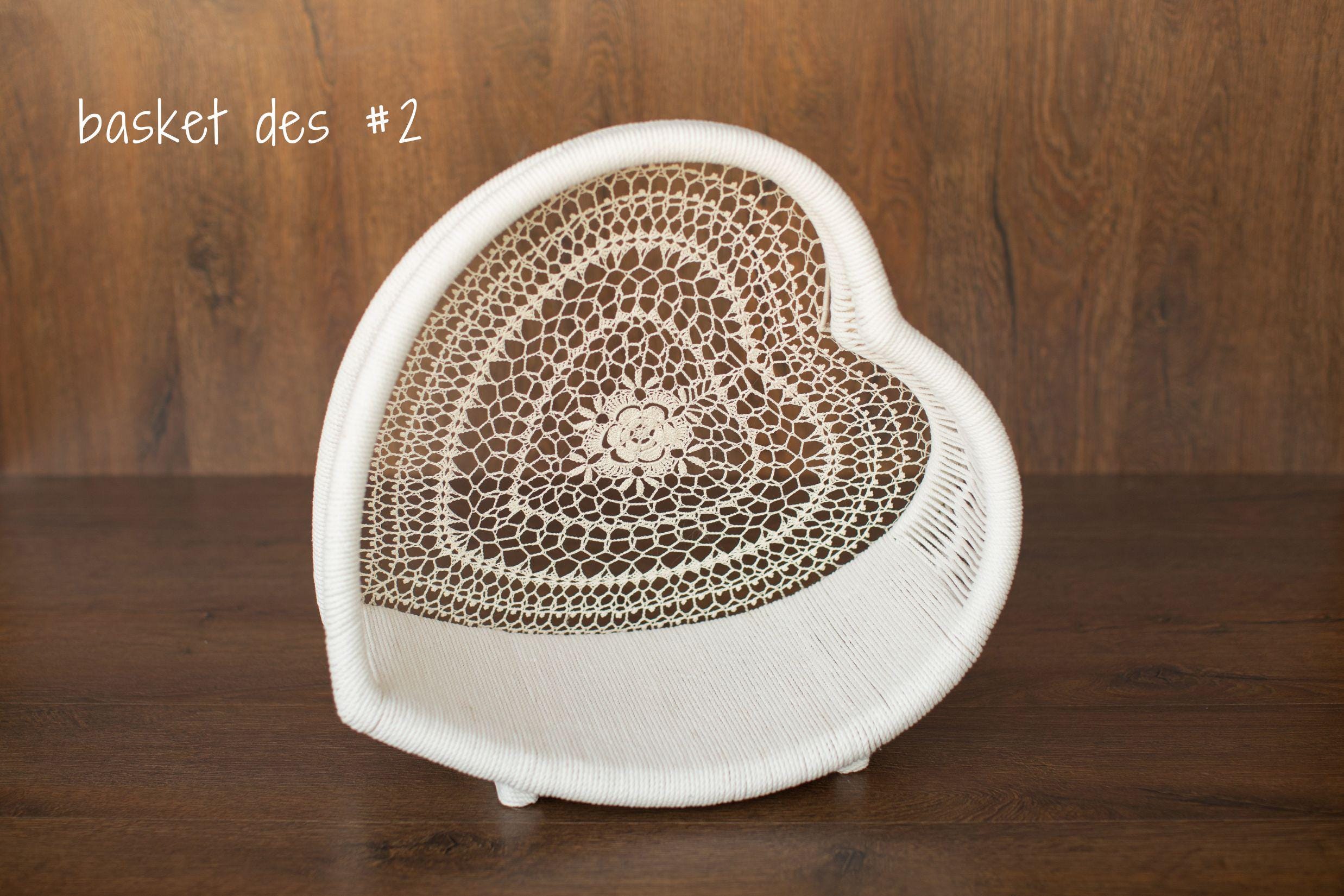 Newborn Heart Photography Props, Newborn Photography Prop Boho, Newborn Basket Prop, Baby Heart Basket Photo Prop, Macrame Photo Prop