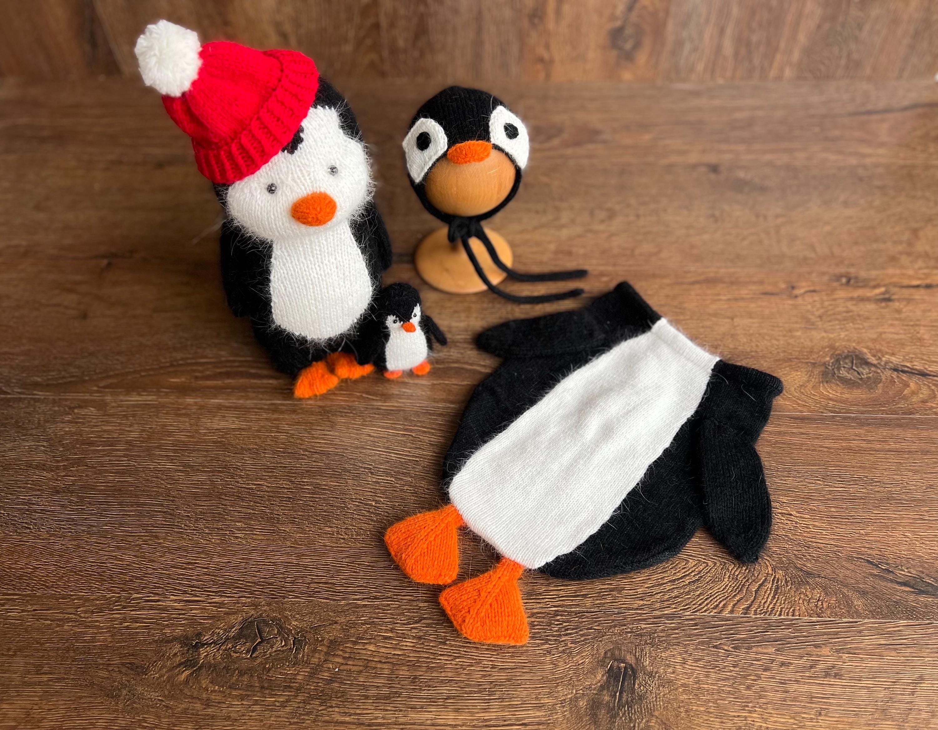 Baby Penguin Knitted Toys, Newborn Penguin Photo Props, Penguin Newborn Photography props, Newborn Penguin Toys, Newborn Coming Home Outfit