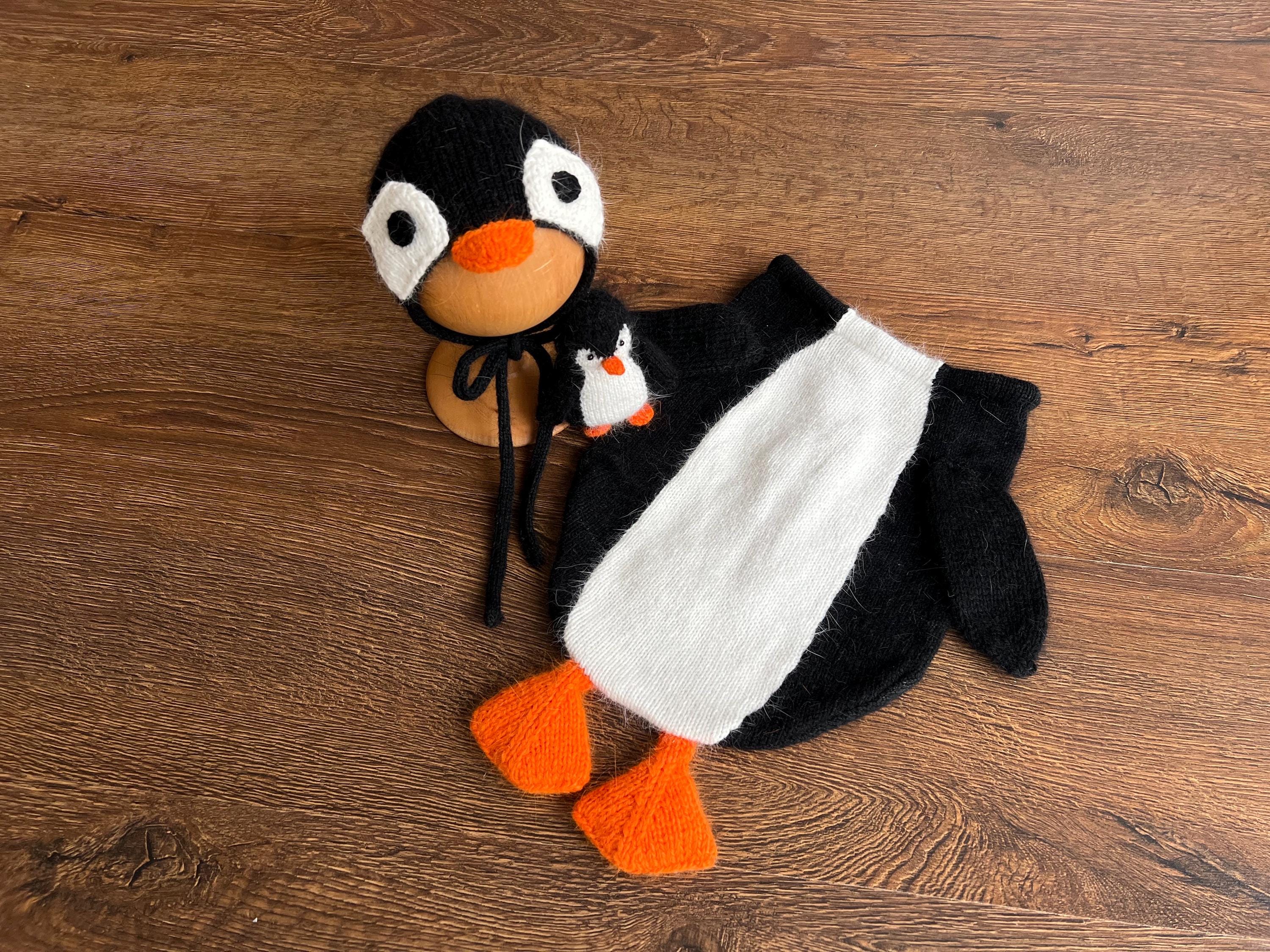 Baby Penguin Knitted Toys, Newborn Penguin Photo Props, Penguin Newborn Photography props, Newborn Penguin Toys, Newborn Coming Home Outfit