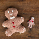 Christmas Gingerbread Pillow Decor, Plush Gingerbread Man Pillow for Christmas Newborn Photography props, Newborn Gingerbread Man Photo Prop