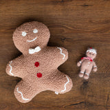 Christmas Gingerbread Pillow Decor, Plush Gingerbread Man Pillow for Christmas Newborn Photography props, Newborn Gingerbread Man Photo Prop