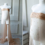 Maternity Lace Pearl Beads Fabric, Tulle Pearl Maternity Gown, Maternity Photography props, Maternity Tossing Fabric, Pregnancy Photo Prop