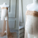 Maternity Lace Pearl Beads Fabric, Tulle Pearl Maternity Gown, Maternity Photography props, Maternity Tossing Fabric, Pregnancy Photo Prop