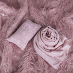 Rose Flokati Newborn Photography Props Set for Girl, Newborn Posing Fabric Wrap, Newborn Layering Photo Props, Newborn Posing Pillow Props