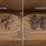 Knitted Newborn Teddy Bear and Bunny Toy for Photography, Newborn Crochet Rabbit Toy, Newborn Photography props, Easter bunny knitted toy