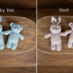 Knitted Newborn Teddy Bear and Bunny Toy for Photography, Newborn Crochet Rabbit Toy, Newborn Photography props, Easter bunny knitted toy