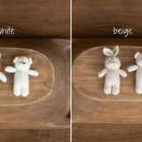 Knitted Newborn Teddy Bear and Bunny Toy for Photography, Newborn Crochet Rabbit Toy, Newborn Photography props, Easter bunny knitted toy
