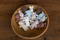 Knitted Newborn Teddy Bear and Bunny Toy for Photography, Newborn Crochet Rabbit Toy, Newborn Photography props, Easter bunny knitted toy