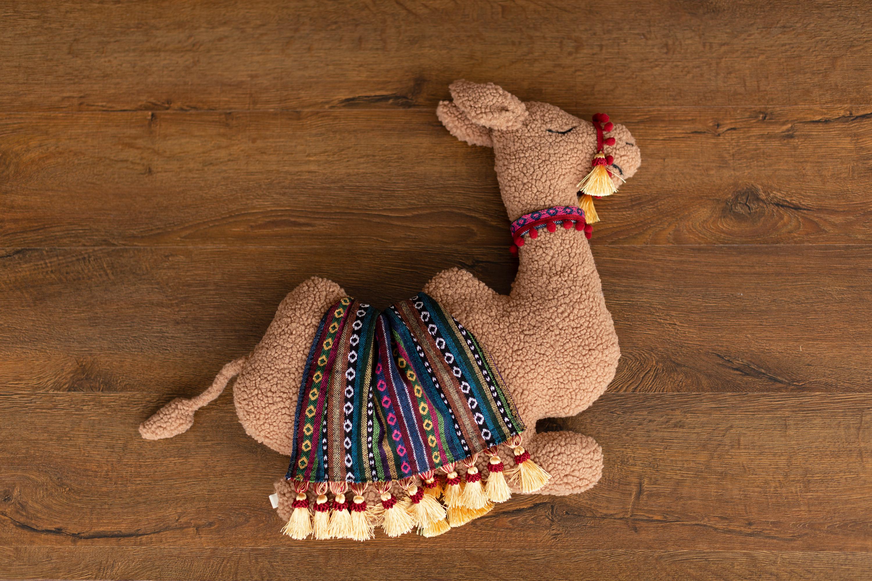 Camel Posing Pillow Toy for Newborn Photography or Nursery Decor