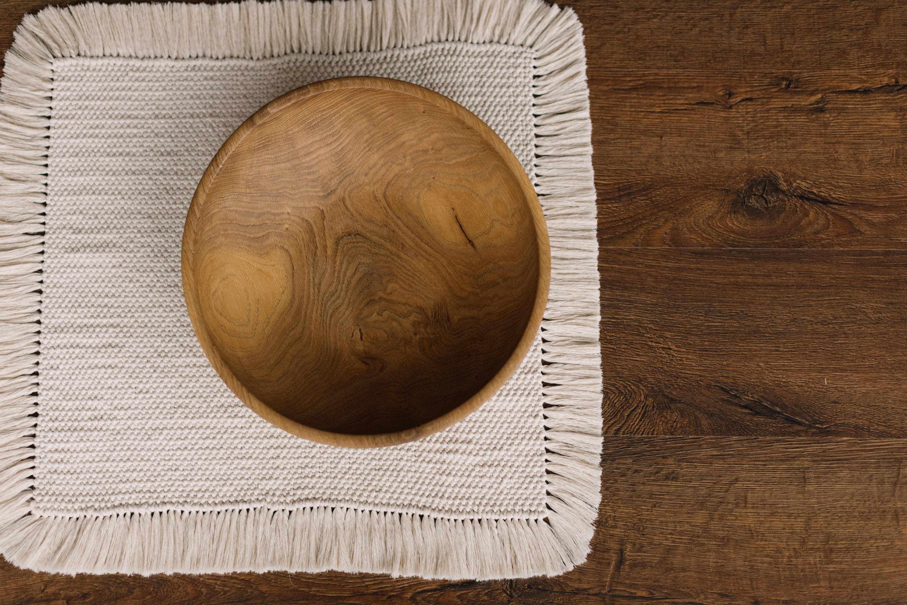 Handcrafted macrame layer in boho and rustic style — versatile newborn photography prop or decorative home accent, perfect as a blanket, basket layer, or textured photo backdrop.