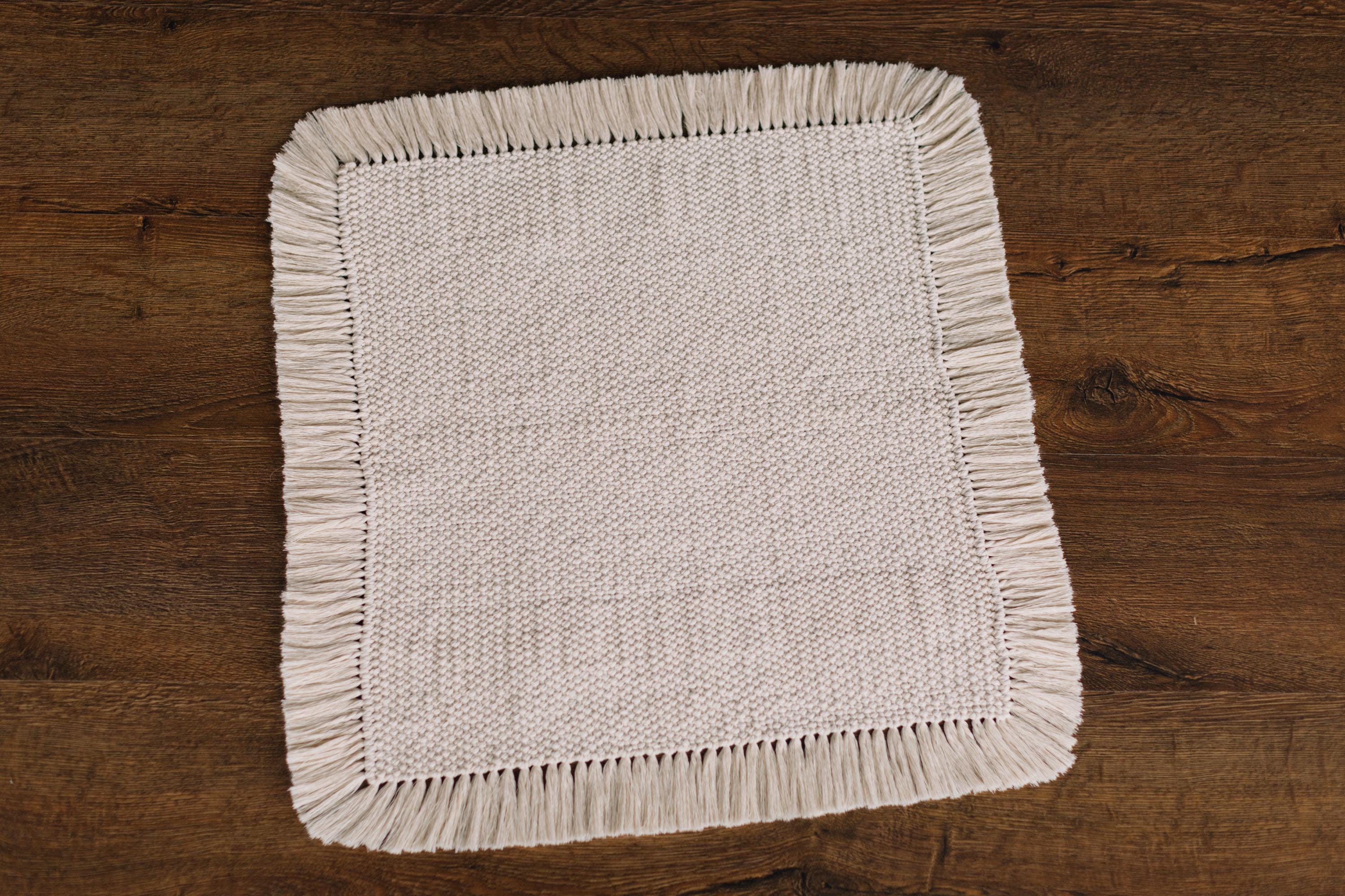 Handcrafted macrame layer in boho and rustic style — versatile newborn photography prop or decorative home accent, perfect as a blanket, basket layer, or textured photo backdrop.