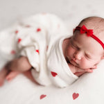 Valentine's Day Newborn Fabric Backdrop with Hearts for Newborn Photography Props, Newborn Posing Pillow, Newborn Posing Fabric Backdrop