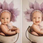 Baby Flower Felt Hat, Flower Newborn Merino Wool Felted Rug Set with Felted Hat for Girl, Newborn Photography props,Newborn Felted Props Set