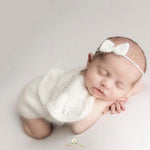 Newborn Knitted Headband for Girl, Newborn Girl Tieback Bow, Newborn Bow Headband, Newborn Girl Headband Bow, Newborn Photography Props
