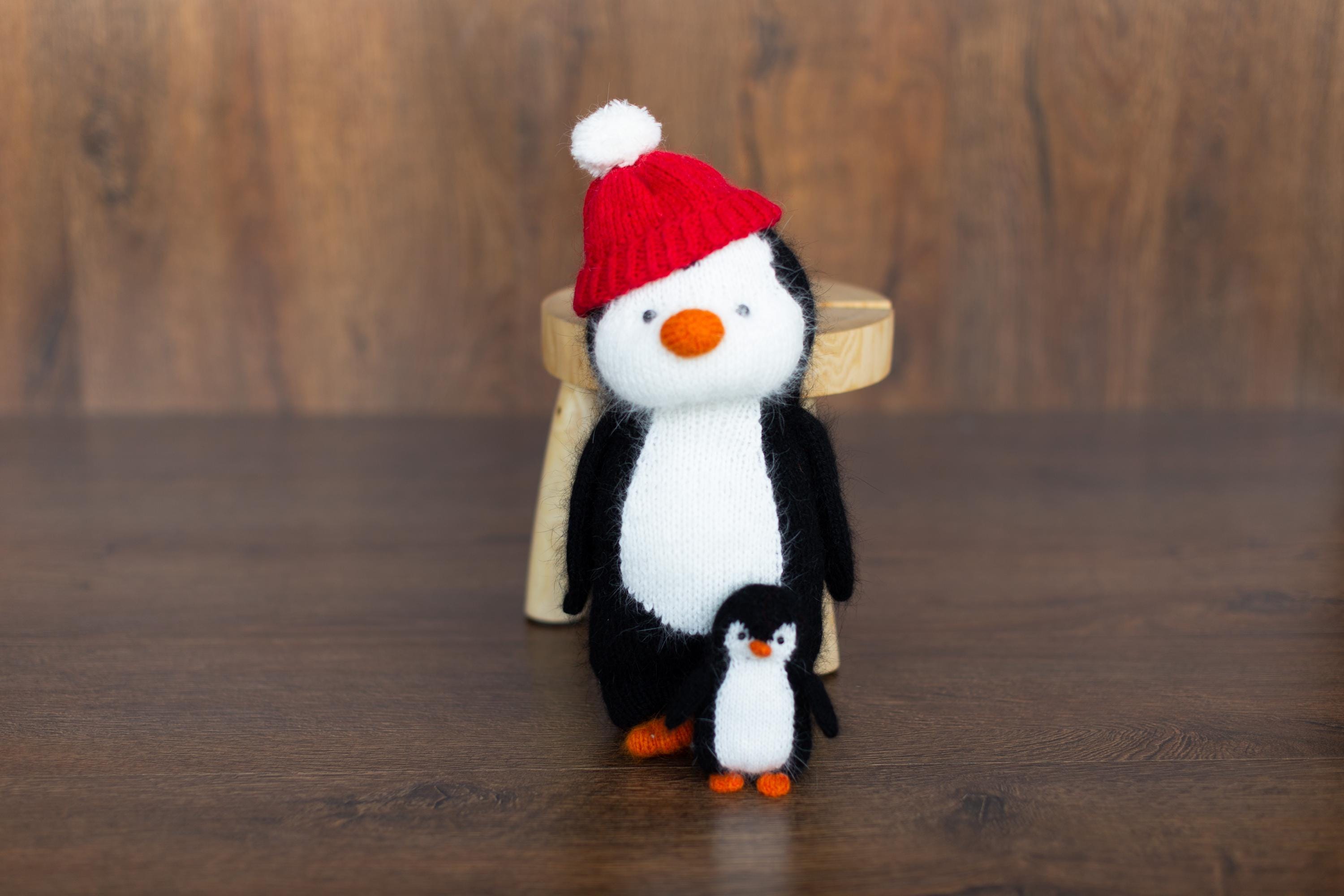 Baby Penguin Knitted Toys, Newborn Penguin Photo Props, Penguin Newborn Photography props, Newborn Penguin Toys, Newborn Coming Home Outfit