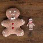 Christmas Gingerbread Pillow Decor, Plush Gingerbread Man Pillow for Christmas Newborn Photography props, Newborn Gingerbread Man Photo Prop