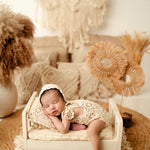 Crochet Newborn Outfit Girl Photography Props Set, Newborn Knitted Blanket, Newborn Posing Pillow, Newborn Crochet Layer,Baby Crochet Pillow