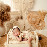 Crochet Newborn Outfit Girl Photography Props Set, Newborn Knitted Blanket, Newborn Posing Pillow, Newborn Crochet Layer,Baby Crochet Pillow