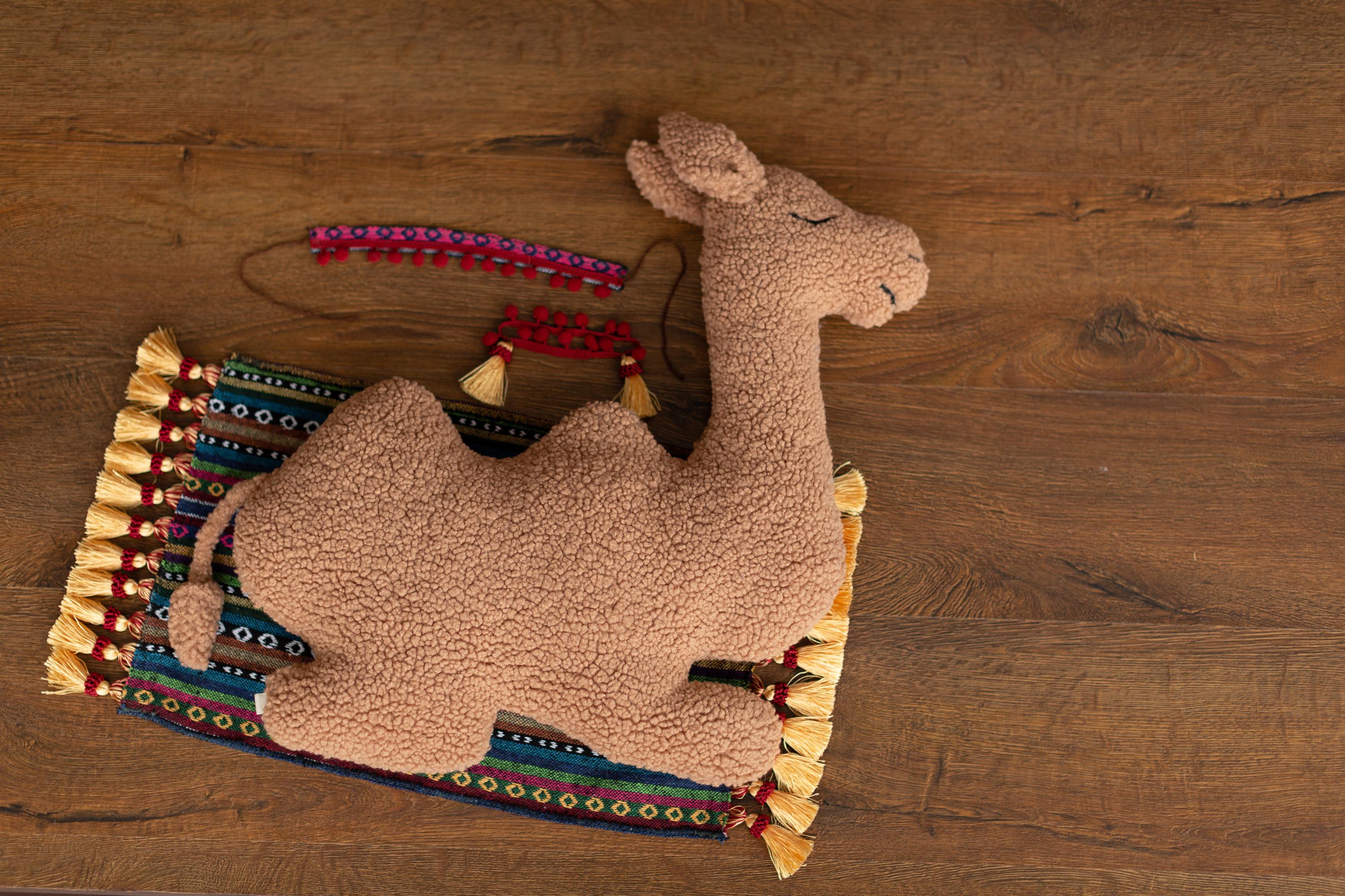 Camel Posing Pillow Toy for Newborn Photography or Nursery Decor