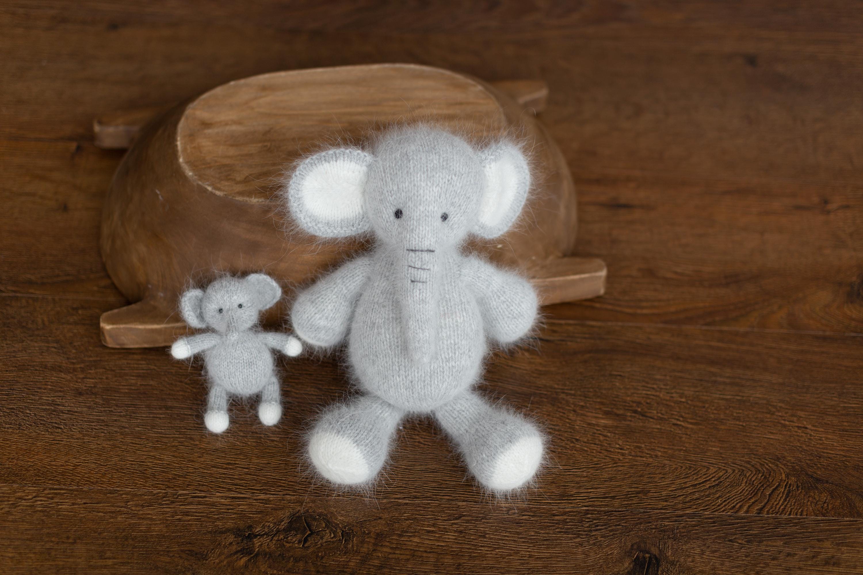 Newborn Elephant Toy for Birthday Gift, Elephant Photo Props, Elephant Crochet Toy, Newborn Photography Props, New Baby Gift Elephant Toy