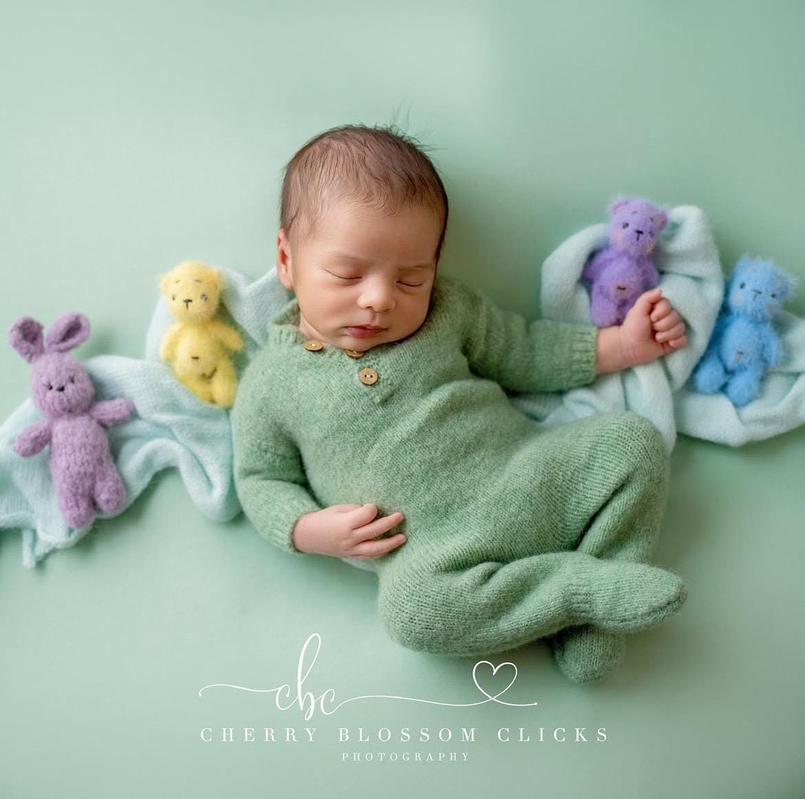 Newborn Knitted Teddy Bear and Bunny Photography Props, Baby Bear Crochet Toy, Newborn Photography Prop, Newborn Knitted Toy Bunny and Bear