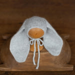Angora Wool Knitted Baby Rabbit Hat with Long Ears – Newborn Bunny Photography Prop